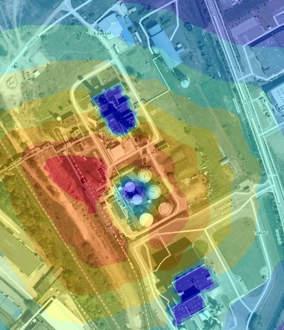 odour map, odour sampling, odour dispersion, odour modelling, dispersion map